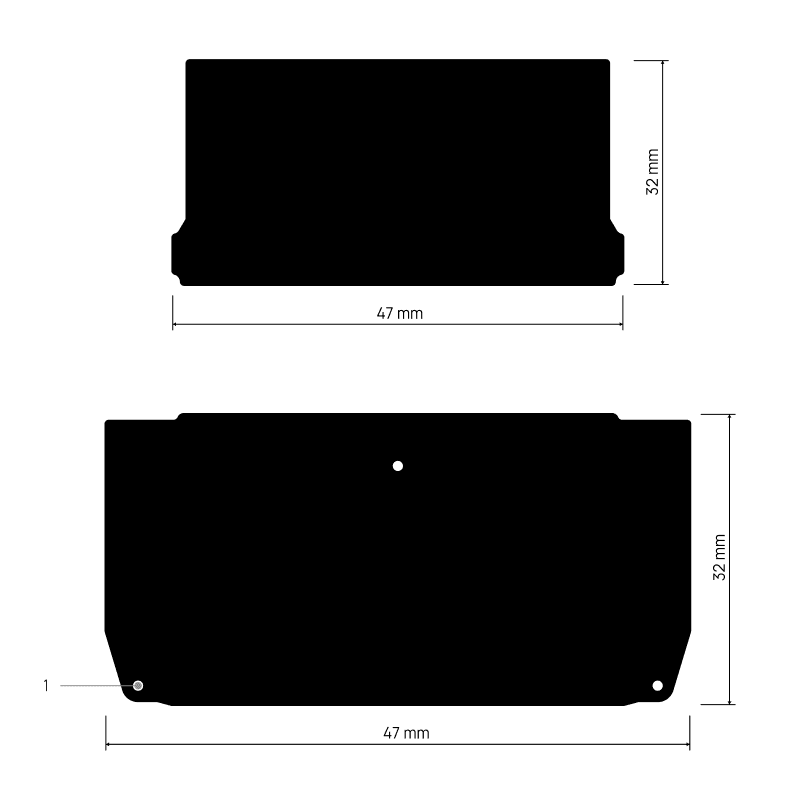 Doorsnede ENDCAPP Y205 met maatvoering