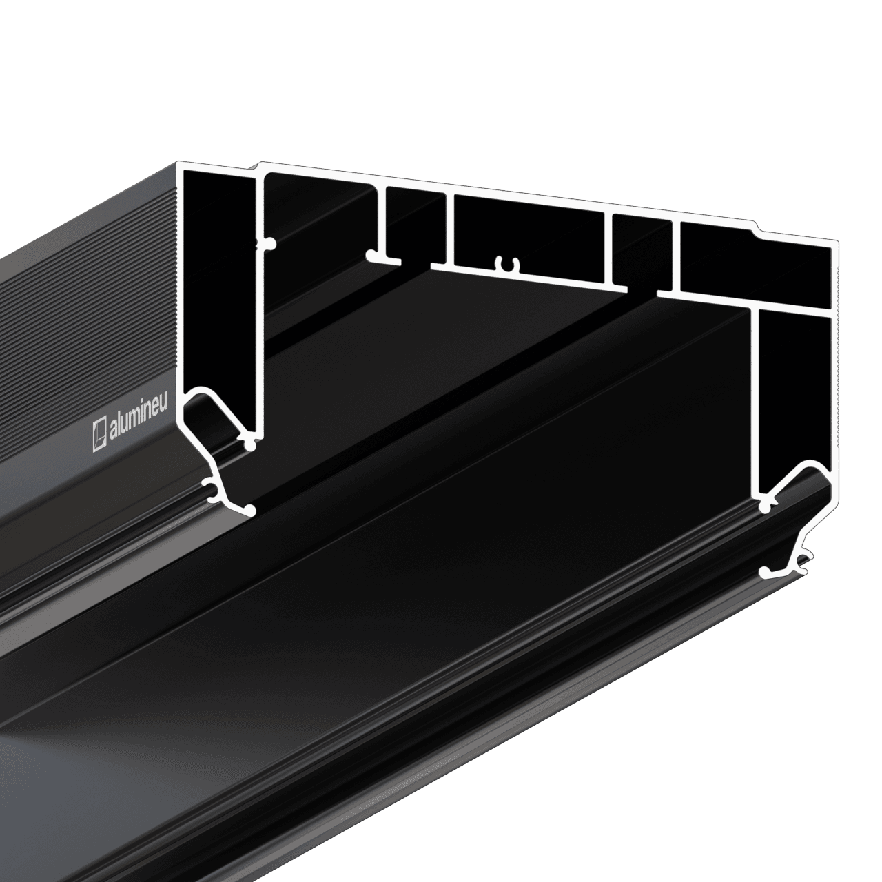 Close-up CURTINA X405, gordijnprofiel, Zwart mat