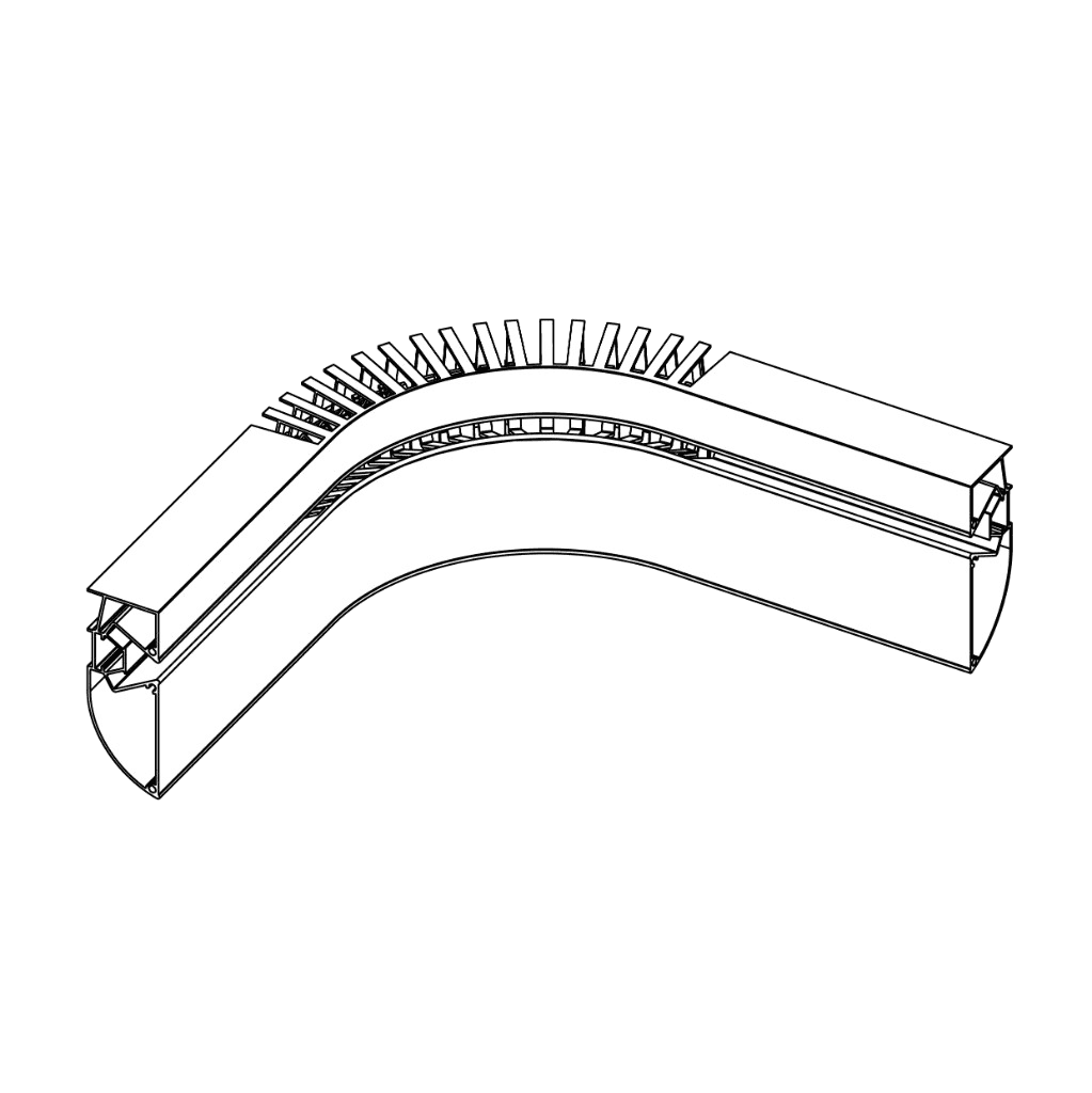 STRATOS NX701 Gelaste binnenhoek (radius) voor spanplafonds, Onbehandeld