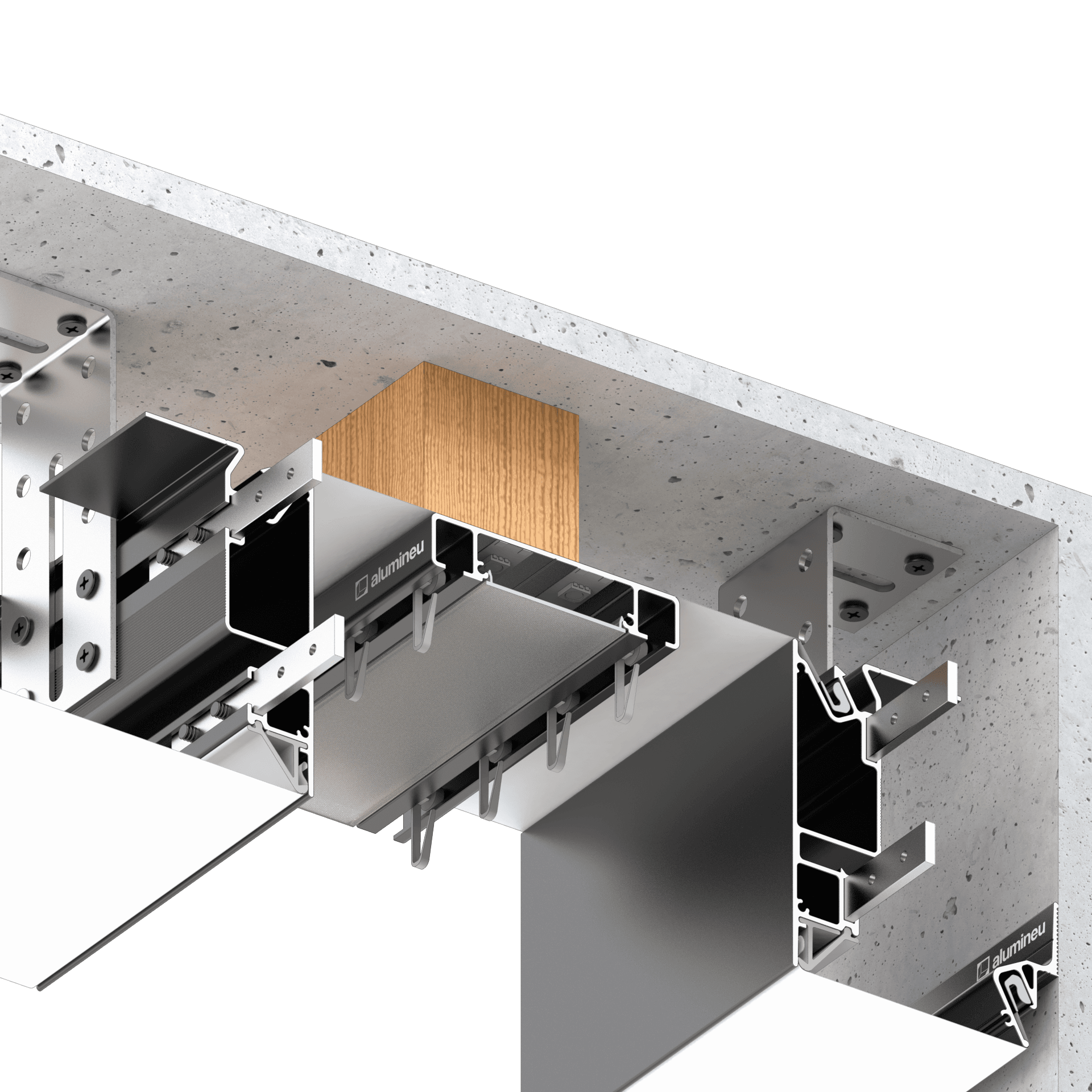 Montage CURTINA X406 in een spanplafond
