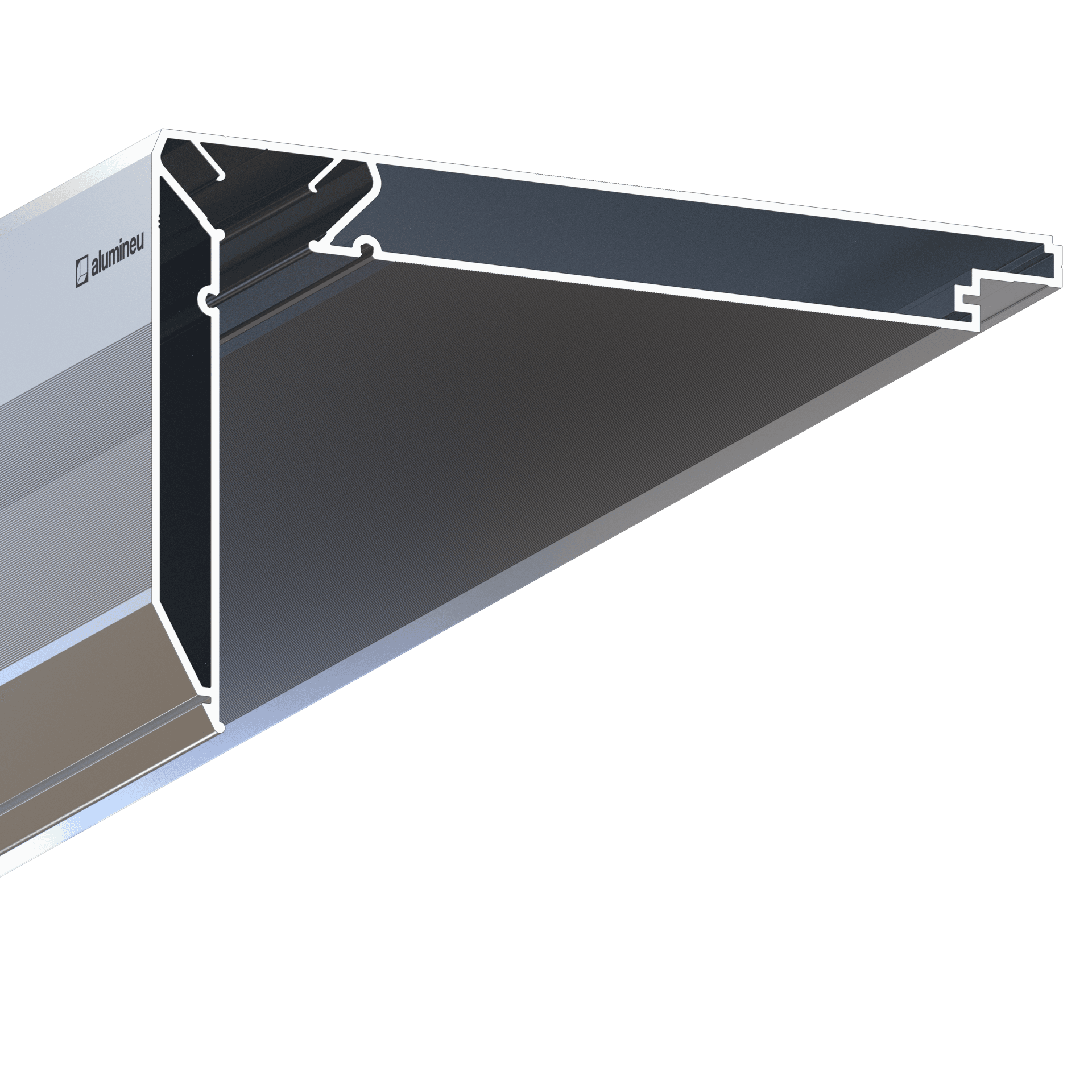 Close-up CURTINA X409, gordijnprofiel, Onbehandeld