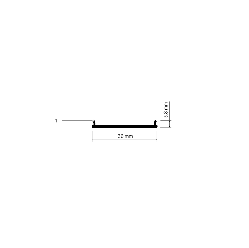 Doorsnede DIFFUSY Y134 met maatvoering