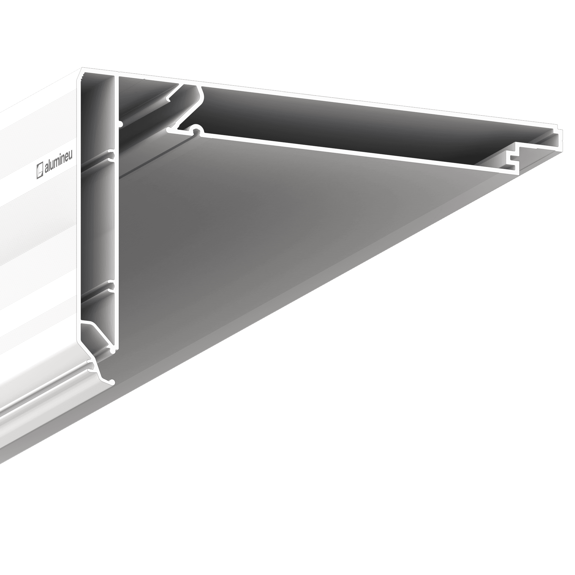 Close-up CURTINA X411, gordijnprofiel, Wit mat